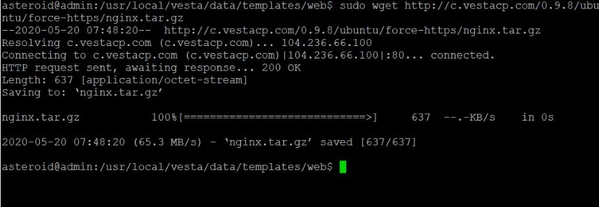vestacp download nginx HTTPS package