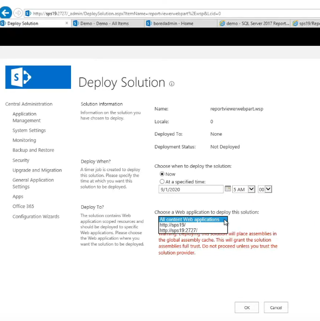 Deploy solution in SharePoint.