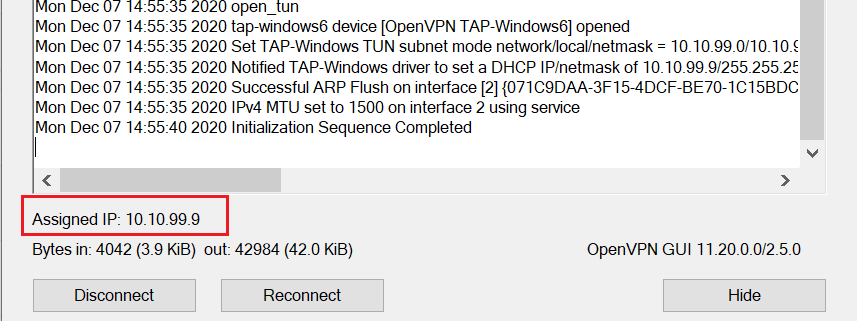OpenVPN Connection Status