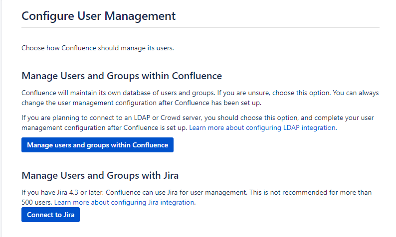 Confluence manage users and groups.