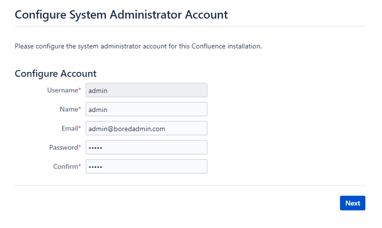 Confluence System administration account